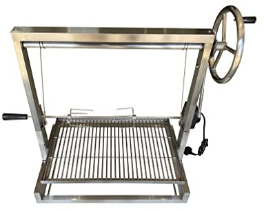 SunshineBBQs Adjustable Argentinian Style Brick BBQ DIY Cooking Grill in Stainless Steel (Without Rotisserie)