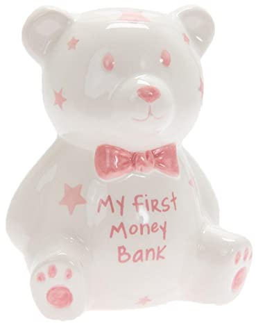 Lesser & Pavey My First Teddy Bank Pink For Savings | Lovely Money Box For Money Saving Challenge | Money Tin or Money Saving Box For Adults | Ideal Money Safe & Piggy Bank For Kids