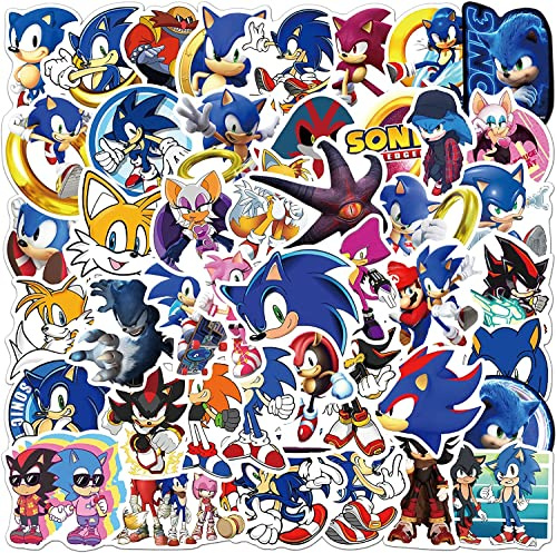 Sonic Stickers Lovely Stickers Laptop Water Bottle Luggage Snowboard Bicycle Skateboard Decal for Teens Waterproof Stickers 50pcs
