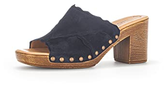 Gabor Damen Clogs, Frauen Slipper,Best Fitting,Sommerschuhe,sommerclogs,Pantoletten,Slip on,Freizeitschuhe,Plateau-Sohle,Marine,40 EU / 6.5 UK