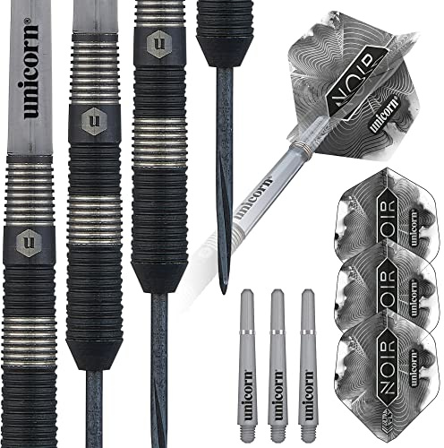 Unicorn Steeltip Dartpfeile Set | Noir Style 3 | 90% Tungsten Barrels mit