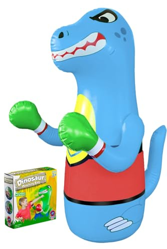Inflatable Punching Bag for Kids - Bop Bag Inflatable Punching Toy - Inflatable Dinosaur with Instant Bounce Back Movement - Bottom Space Can Use Either Sand or Water (47” Height)