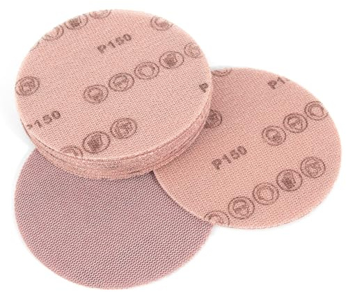 Kcmell 125mm Mesh Sanding Discs 150 Grit, Hook & Loop Sanding Discs, 20 Pcs | 5 Inch Round Sanding Pads, Dust Free Orbital Sander Pads, Anti-Clogging Orbital Sander Discs Sandpaper for Car Wood Furniture