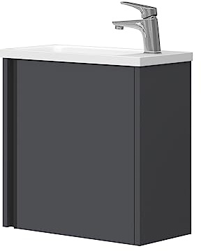 Vicco Waschbeckenunterschrank Kleo, Anthrazit, 49 cm | besteht aus Badunterschrank und Waschbecken