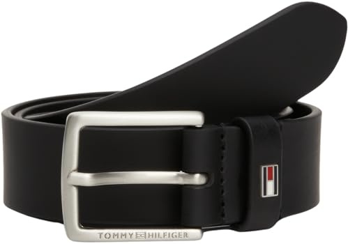 Tommy Hilfiger Ceinture Enfants Unisexe Kids Leather Belt en Cuir, Noir (Black), S-M