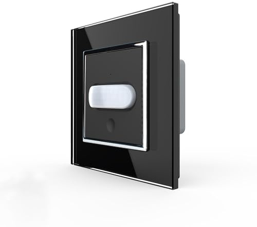 Bewegungsmelder PIR Infrarot Sensorschalter mit Touch Schalter Funktion Lichtschalter UP inkl. Glasrahmen Schwarz