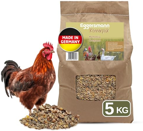 Eggersmann Körnerpick 5kg Hühnerfutter - Mehlmix Oregano - Hühner Legemehl mit der natürlichen Kraft aus Oregano - Premium Legemehl für Hühner Gänse und Enten (5.00 kg (1er Pack))