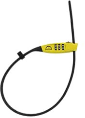 Squire Bike Locks STRAPLOK™ Combi 10 - Ultra-Lightweight Multi-Functional Zip-Tie Style Café Bike Lock with 10mm Stainless Steel Core, 450mm Length, 3-Wheel Recodable Combination - Yellow