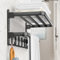 AIKER Version Améliorée Porte Serviette Murale，Épais, Renforcé Et Stable 60cm Porte Serviette Salle De Bain avec 9 Crochets，Etagere Salle De Bain Deux Méthodes Dinstallation - Noir