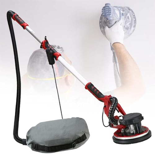 Electric Drywall Sander with Vacuum, 900-1200 RPM Dustless Wall Sander - Extendable Hose Ceiling Sander for Drywall, Ceiling, Wall, Floor