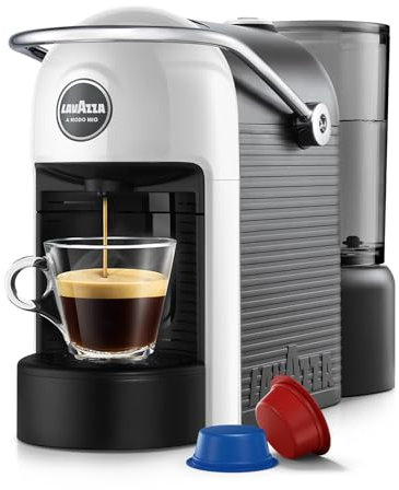 Lavazza, A Modo Mio Jolie EVO, Coffee Capsule Machine, Made from 36% Recycled Plastic, Compatible with A Modo Mio Pods, with Removable Cup Rest, Automatic Shut-Off, 1250 W, 220–240 V, 50–60 Hz, White