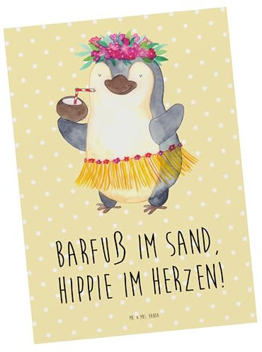 Mr. & Mrs. Panda Postkarte Sommer Hippie - Geschenk, Ansichtskarte, Sommergefühle, Postkarten, Summer Vibes, Natur, Designs, Ansichtskarten, Feelings, lange Tage, Inspiration, einzelkarte, Strand