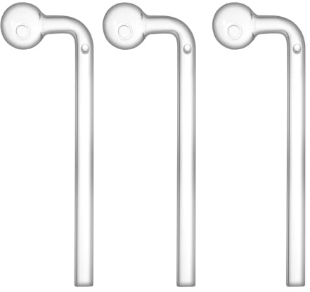 Gebogene Hals Glasölbrenner-Pfeife, 15,5 cm, Borosilikatglas, 3er-Pack