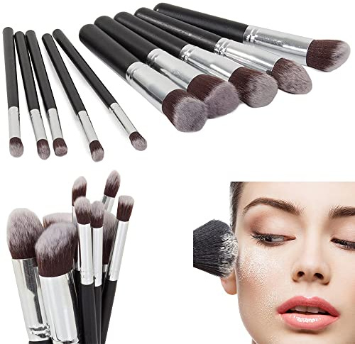 Pinselset Makeup Professionelles Foundation Make up Pinsel Set Premium Puderpinsel Lidschatten Blush Schminkpinsel 10er Set
