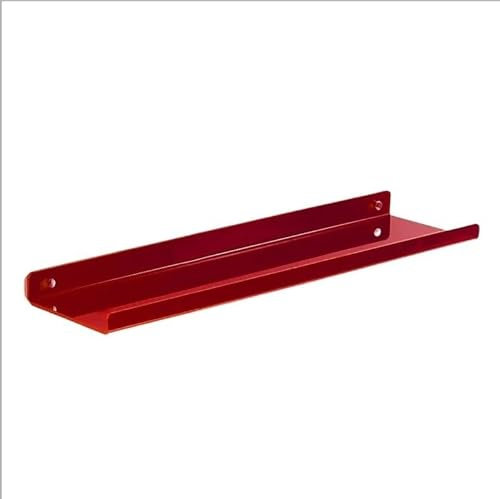Acrylplatten, Acrylregal zur Wandaufbewahrung, schwebende Bücherregale, Ausstellungsregal, Organizer für Badezimmer, Schlafzimmer, Wohnzimmer, Küche, Raumdekoration (rot, 30 x 12 c