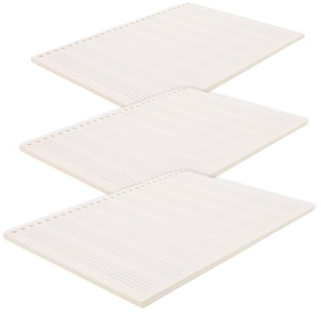 UPKOCH 3 Stück Notenheft mit 60 Blatt Je Heft Abtrennbar Leichtes Papier Breite Notenlinien für Gitarren und Klavieranfänger | Musikkomposition und Schreibübungen, Papier, Klare Drucke, Verschleißfest