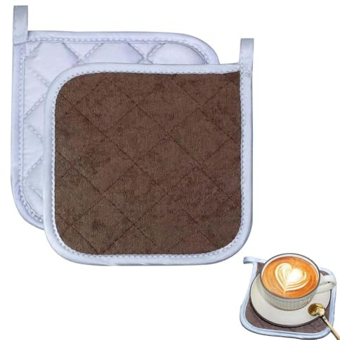BIKPRST Presine Da Cucina 2 Pezzi Presine In Cotone Resistenti Al Calore Presine Da Cucina Da Forno Resistenti Al Calore - Quadrato Forno Microonde Potholders Accessori Cucina