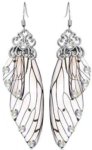 SHERCHPRY Pendientes de Hadas Colgantes de Alas de, 1 Par | Plástico y Aleación, Diseño Ligero, para Ocasiones Formales y Uso Diario
