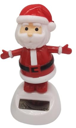 Chirstmas Solar Powered Dancing Toys, Santa Solar Dancing Figurines, Moving Head Toys Figures, Toy Dashboard Decoration, Car Ornaments