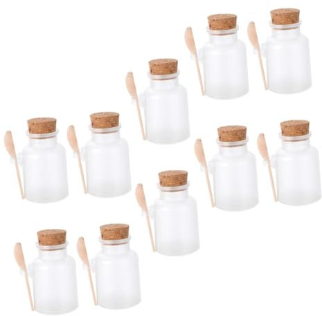 WATIIFUFU Bouteilles de Sel de Bain Rondes 100g, Lot de 10, Plastique