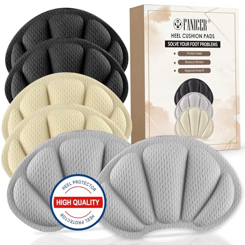 6 pièces coussinets de talon de haute qualité pour chaussures, Amélioration du confort des chaussures, pour l'arrière du Talon Trop Grande, pour Empêche Frottements et Ampoules（Noir, Gris, Beige）