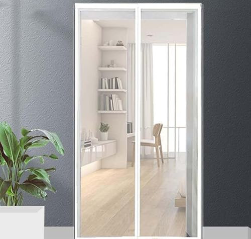 Zanzariera magnetica per porta con chiusura automatica, misure personalizzate, anti strappo, in fibra di vetro, per ingresso, balcone, porta francese