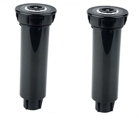 BESTonZON 2 Pezzi irrigatore interrato da giardino spray soffione Facile retrattile spruzzatore per prato auto irrigatore pop-up in abs irrigatore d'acqua in plastica tecnopolimeri ABS Black