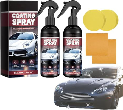 Kit De Spray Renovador De Recubrimientos Para Autos, Spray Renovador De Recubrimientos Multifuncional 3 En 1 De Alta ProteccióN, Regalo Con Toallas Y Esponjas. (2PCS)