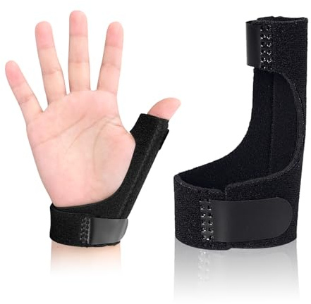 RYHHH Orthèse Pouce Pour Enfants,Attelle De Pouce à Compression, Réglable Attelle Doigt avec Attelles Métalliques, Légère Et Stable,Pour Main Gauche Et Droite, Doigts Cassés, Entorse（Noir/L
