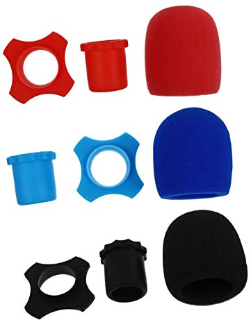 Vaguelly 9pezzi Proteggi Microfono Parabrezza in Kit Da Anello e Guaina Inferiore in Silicone Accessori Per Microfono Coperture Antipolvere