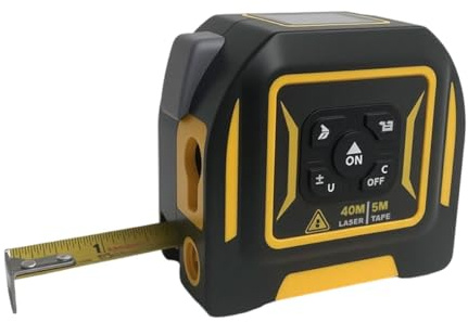 Miangerrn 3-in-1 Laser Distance Measure, 40m Range with 5m Tape Measure, Black and Yellow