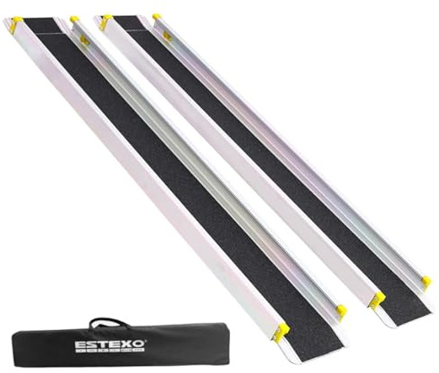 Aluminiumrampe Teleskop Rampe 2er Set Auffahrrampe Laderampe Verladerampe Alu