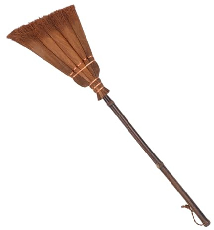 HONITANO Spazzola per Pulizia Casa in Saggina Naturale Scopa Leggera con Manico per Facile Riponimento Strumento per Pavimenti e Auto Adatta