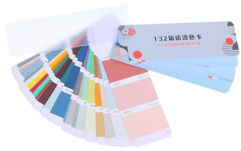 Toddmomy Industrial Paint Sample Card Set 132-color Fluorocarbon Metallic Pearl Coating Paint Chart Bulk for Metal Surface Color Matching in Home Renovation