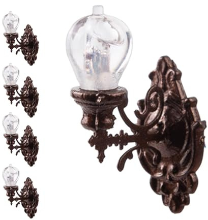KTUXZCI Luci da giardino a LED in Per scala Ho decorate con 5 pezzi, 187 luci da parete in Per scala Ho, lampade miniatura, lampioni, modellismo ferroviario a LED, scenografia