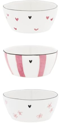 Bastion Collections 3er Set Dipschalen Watercolour Rose D. 9,5cm weiß rosa