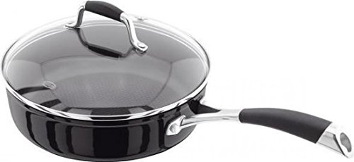 Stellar Forged S318B Non-Stick Sauté Pan with Glass Lid, 24cm, Induction Ready, Dishwasher Safe - Fully Guaranteed and 10 Year Non-Stick Warranty