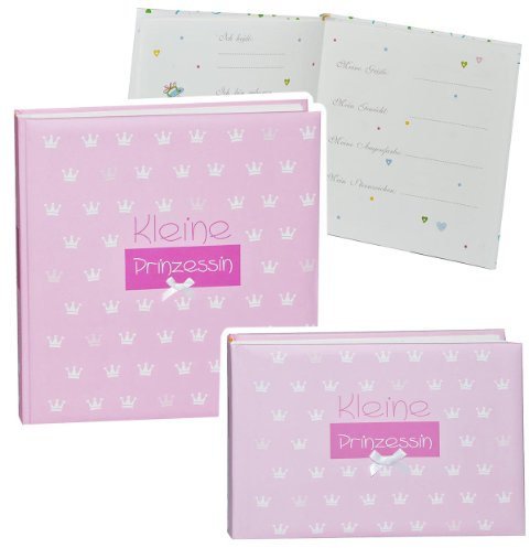 alles-meine.de GmbH 2 TLG. Set: Fotoalbum Baby erste Fotos - kleine Prinzessin - Gebunden zum Einkleben blanko - groß für bis zu 312 Bilder - Fotobuch/Photoalbum/Babyalbum / ..