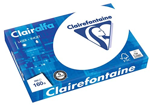 Clairefontaine 2919C - Karton mit 2500 Blatt Druckerpapier / Kopierpapier Trophée, DIN A4 (21x29,7 cm), 80g, Grün Pastellfarbe, 1 Karton