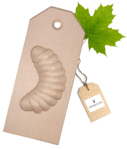 HOFMEISTER® Vanillekipferl Backform Holz – Kipferlform aus Ahornholz zum Formen gleichmäßiger Vanillekipferl, handgefertigt in Deutschland (1 Stück)