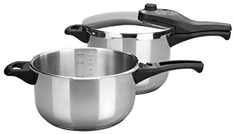 Lacor 71862 - Ensemble de 2 autocuiseurs Tempo | Ustensile professionnel durable; conçu pour un rendement optimal y nettoyage rapide et facile au lave-vaisselle