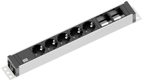 BACHMANN Universal-Steckdosenleiste 5xSchukos schwarz + 2xSpitzen
