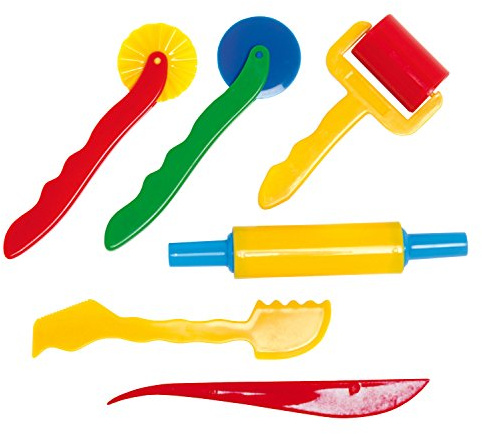 GLOREX 6 8076 20 - Attrezzo per Modellare per Bambini, Set di 6 Pezzi in plastica, per Lavorare con Argilla e Masse da Modellare