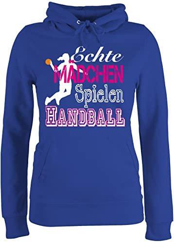 Pullover Damen Hoodie Frauen - EM 2026 Trikot Ersatz - Echte Mädchen spielen Handball I - S - Royalblau - handballer habdball hoddis hanball hand ball pulis halbball handballerin hoodies handball.