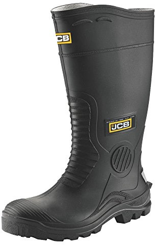 JCB HYDROMASTER Safety Wellington Work Boots Black (Sizes 7-12) Wellies