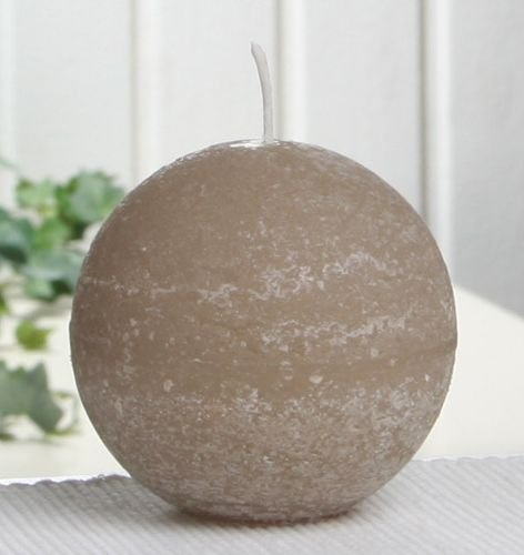 Rustik-Kugelkerze, 8 cm Ø, Sand