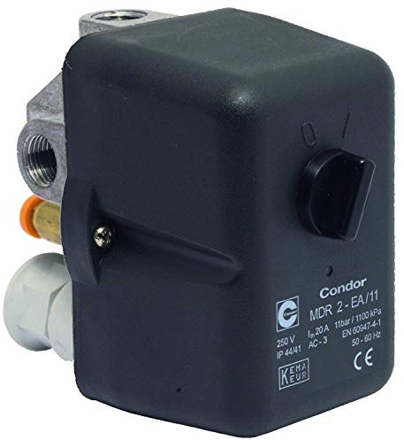 ELMAG Druckschalter CONDOR MDR 2/11 bar, 230 Volt, Grau, Schwarz