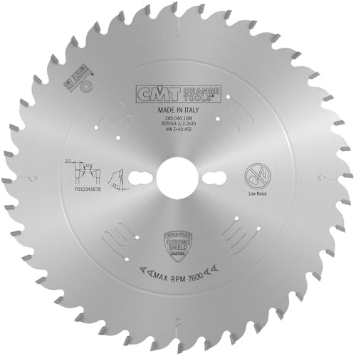 CMT Orange Tools Kreissägeblatt HW 250 x 3,2 / 2,2 x 30 Z=40 10° ATB - 285.040.10M - für Querschnitte