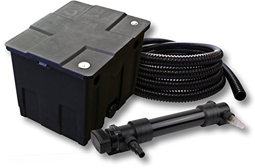 SunSun Kit complet: CBF-350 Filtre de bassin jusqu'à 12000 L Biologique, CUV-636 lampe uv UVC Clarificateur avec 36W, 5m Tuyau 25 mm (1)