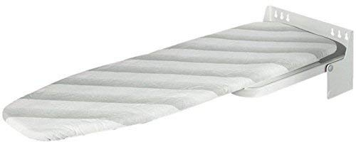 GedoTec – Tabla de planchar plegable Ironfix Premium | Con rayas grises | Mesa plegable | 180° giratoria | Acero RAL 9016 | Tabla de planchar para montaje en pared | Marca de calidad para tu salón